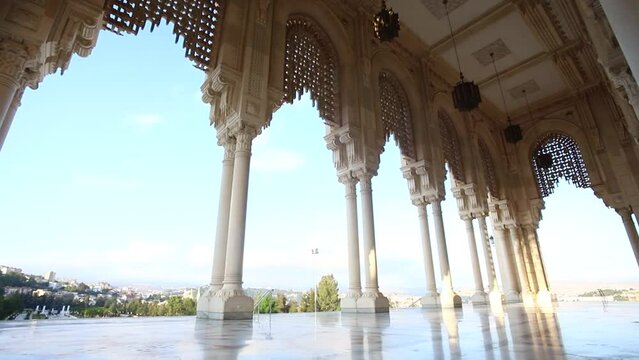 The corridors of the Emir Abdelkader Mosque from the outside, Constantine