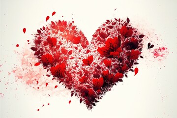 heart made of red flowers