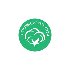 100% cotton icon.Natural organic cotton, pure cotton vector labels.logo vector illustration