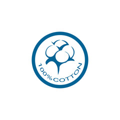 100% cotton icon.Natural organic cotton, pure cotton vector labels.logo vector illustration