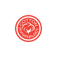 100% cotton icon.Natural organic cotton, pure cotton vector labels.logo vector illustration