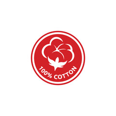 100% cotton icon.Natural organic cotton, pure cotton vector labels.logo vector illustration