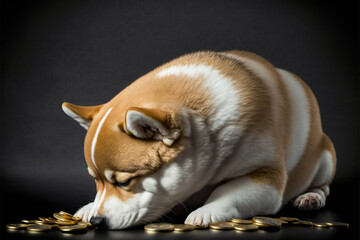 Sad dog tired from losing all his money, Generative Ai, 