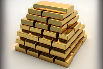 A pile of gonden bullions, gonden bars generative ai