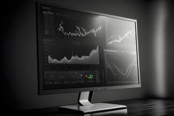 Financial chart on a screen with generative AI