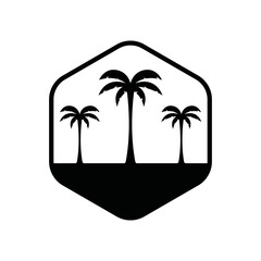 Palm tree summer logo template vector illustration