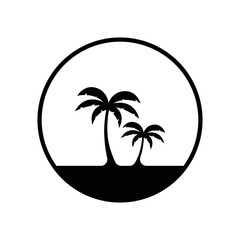 Fototapeta na wymiar Palm tree summer logo template vector illustration