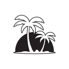 Palm tree summer logo template vector illustration