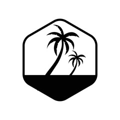 Palm tree summer logo template vector illustration