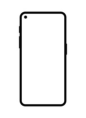 Smartphone mockup frameless blank screen frameless design. Smartphone icon on white background vector illustration. Flat Icon Mobile Phone, Handphone.