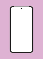Smartphone mockup frameless blank screen frameless design. Mobile phone icon on pink background vector illustration. Flat Icon Mobile Phone, Handphone. Smartphone mockup innovative future technology.