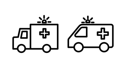 Ambulance icon vector illustration. ambulance truck sign and symbol. ambulance car