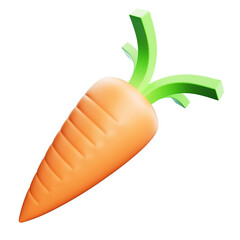 Carrot on a white background. 3d render illustration