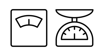 Scales icon vector illustration. Weight scale sign and symbol