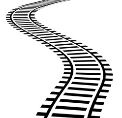 Railway train track vector route. Rail pattern curve railroad path icon. © kolonko