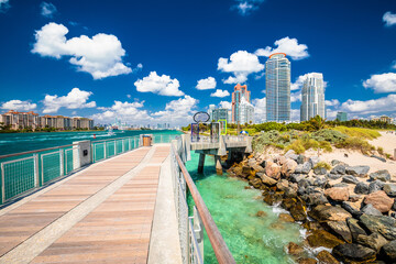 Miami Beach South Pointe pier park colorful waterfront view