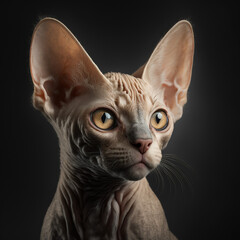 portrait of a cat Devon Rex