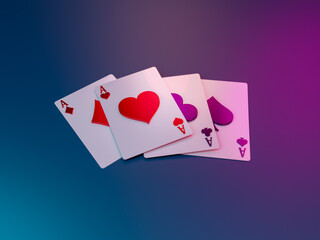 Modern Style Poker Card Element 3D Render