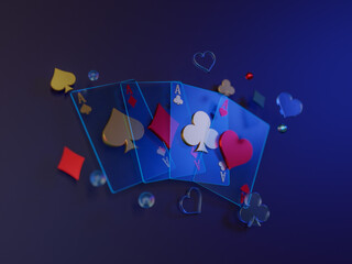 Modern Style Poker Card Element 3D Element