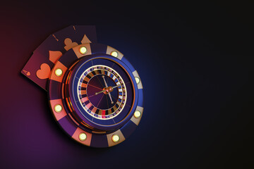 Realistic Dark Style Roulette 3D Render