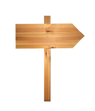 signpost wooden isolated. Arrow road sign, empty, wood texture. Png.