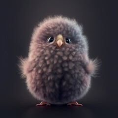 illustration of fluffy chick,image generated by AI