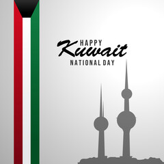 celebration of Kuwait's national day on February 25 vector