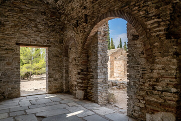 Ayios Marcos temple or Fragomonastiro is a three aisled early Christian basilica with a narthex located at the archaeological site of Taxiarches Hill in Kaisariani district, Athens, Greece, inside