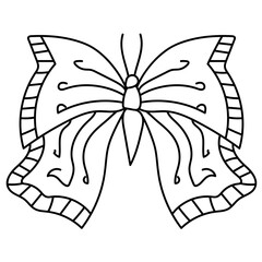 Butterfly fantasy outline, doodle coloring page for toddlers insect world