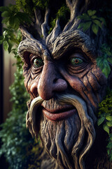 Obraz premium portrait of a tree man generative AI