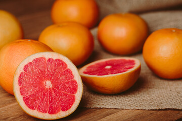 Grapefruit organic and fresh citrus fruit