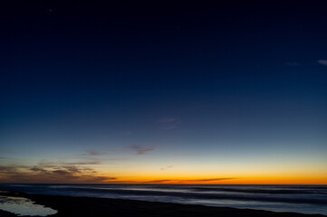 Beach with Blue Gradient Sky Background 