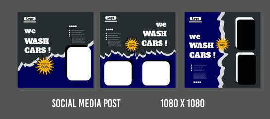 car wash for your business social media post template design