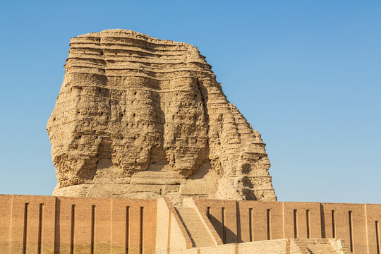 Ancient ruins of Ziggurat at Aqar Quf, Dur-Kurigalzu in a desert, not far from Baghdad, Iraq