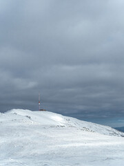 Kralova Hola TV tower in Slovakia during winter © MatyasSipos