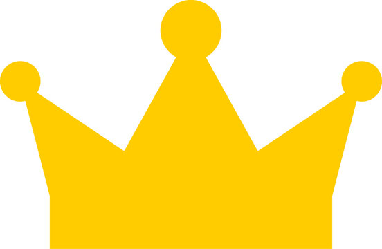 Simple Golden Royal Imperial Crown Silhouette Icon. Vector Image.