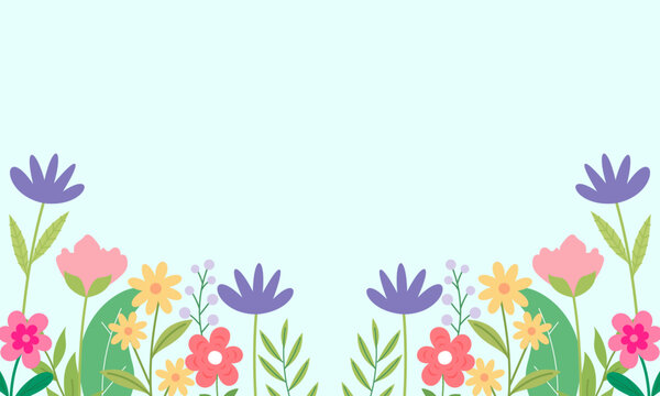 Natural background with flowers vector 