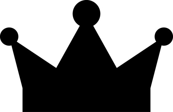 Simple Black Royal Imperial Crown Silhouette Icon. Vector Image.