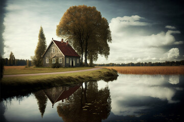 Wonderful landscapes, backgrounds at the edge of reality and dreams, tales and lakes, photoes and scenery of magicmade, AI generative