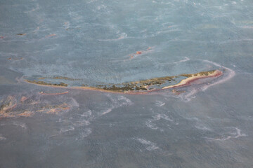 Kati Thanda Lake Eyre, South Australia, Australia. Aerial photography showing textures and patterns formed during the wet season.