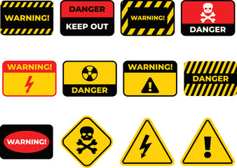 Warning label danger signage sticker