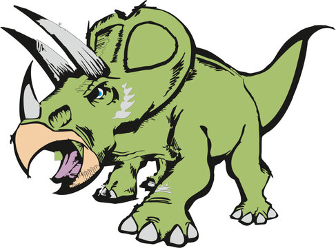 TRICERATOPS dinosaur vector illustration