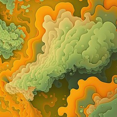 Light orange green abstract pattern cloud, art background, surreal dream scape, patterns 