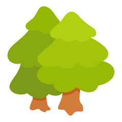 hand drawn vector illustration of two cute trees