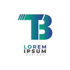 Initial letter TB, straight linked line bold, TB LOGO