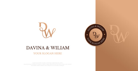Initial DW Logo Design Vector 