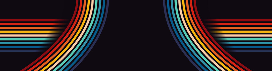 geometry wall eighties retro 70s 80s background line stripes vintage layout curve paper banner