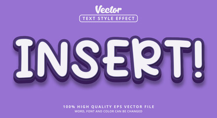 Editable text effect, Insert text with purple color style