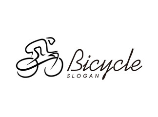 Abstract Simple bicycle road bike logo or cycling race vector