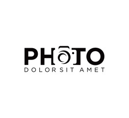 Simple camera photography logo design template vector suitable for a photographer 